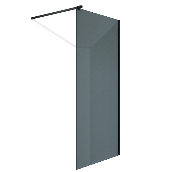 Picture of Shower glass, grey with black profile, 120x200