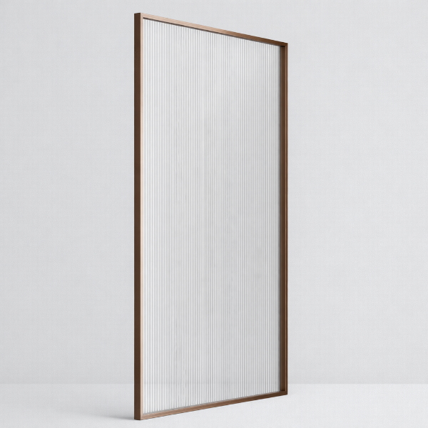 Picture of Shower glass, brushed rose gold profile, 80x200 5mm
