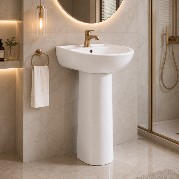 Picture of Revna full pedestal, ceramic, white, 65.5x19