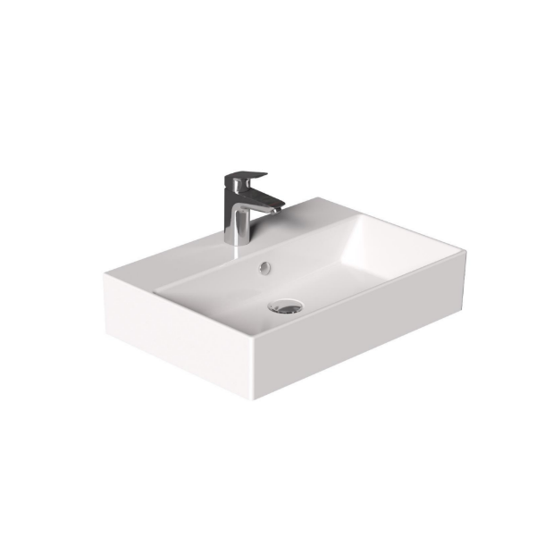 Picture of Rectangular line basin, ceramic, white, 60x42