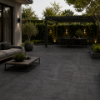 Picture of Floor tile cemento anthracite, stone effect, structured, 60x60