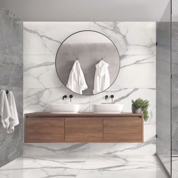 Picture of Floor tile rb08 prestigio onde apuano, marble effect, matt, 60x120