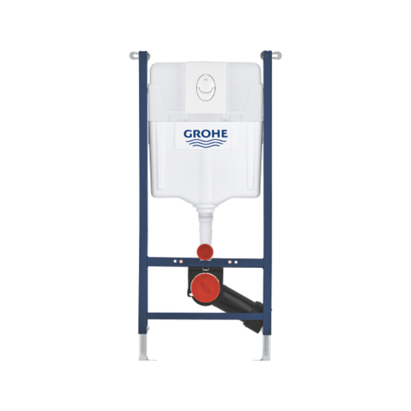 Picture of WALL MOUNTED TOILET FRAME 3 IN 1, WITH FRAME+CISTERN+FLUSH PLATE, ALPINE WHITE, 1.13M
