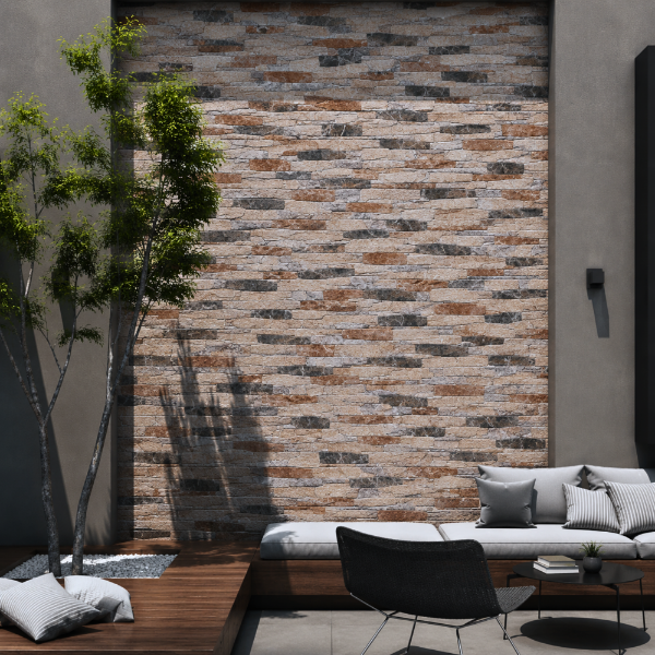 Picture of Floor tile adobe beige, stone effect, matt, 23x46