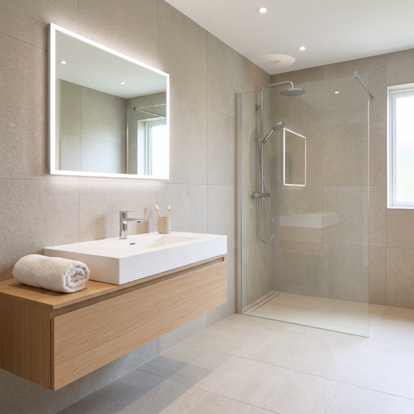Picture of Floor tile flake off white, concrete effect, matt, 120x120