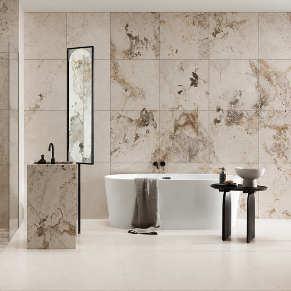 Picture of Floor tile pantagonia natural, marble effect, matt, 60x60