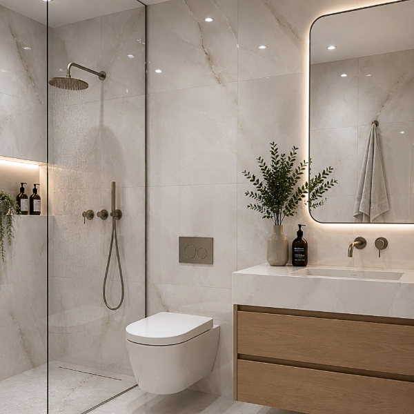 Picture of Floor tile pandora white, marble effect, matt, 60x120