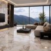 Picture of Floor tile pantagonia natural, marble effect, glossy, 60x60