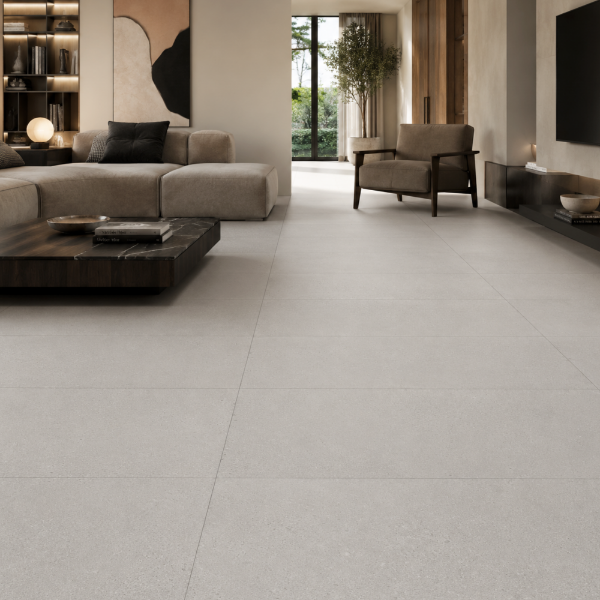 Picture of Floor tile flake off white, concrete effect, matt, 60x120