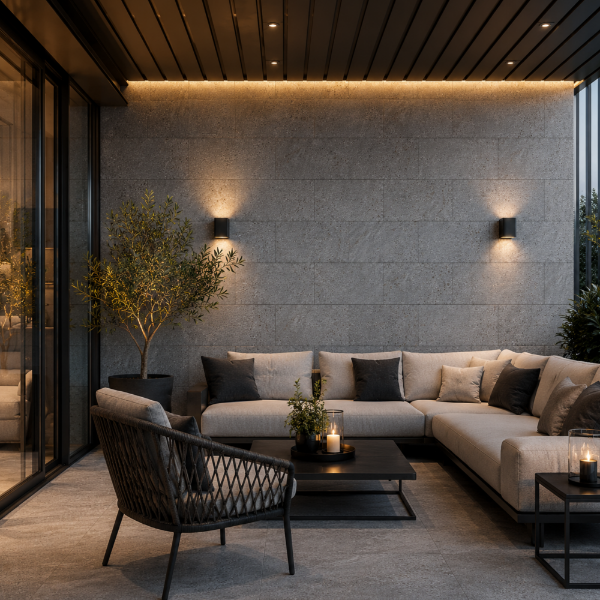 Picture of Floor tile inout sopdet, cement effect, matt, 9mm 30x60