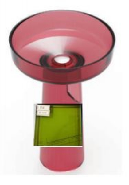 Picture of Transparent basin, resin, freestanding, tea green, 48x48x85