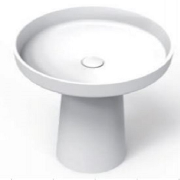 Picture of Transparent basin, resin, freestanding, white, matte, 48x48x85