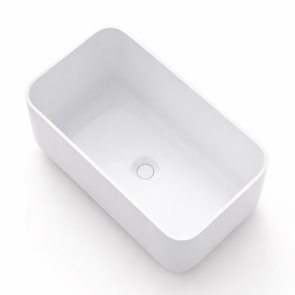 Picture of Basin solid, countertop, white, matte, 62x37x17