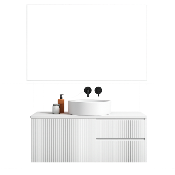 Picture of Elegance bathroom furniture set, ceramic basin, ply wood, white, 80x52x47