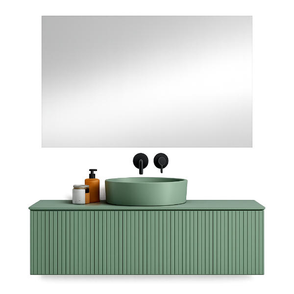 Picture of Elegance bathroom furniture set, ply wood, ceramic basin, green, 100x52x47