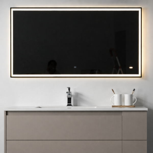 Picture of Alpha bathroom furniture set, solid wood cabinet, ceramic basin, grey, 100x55.5