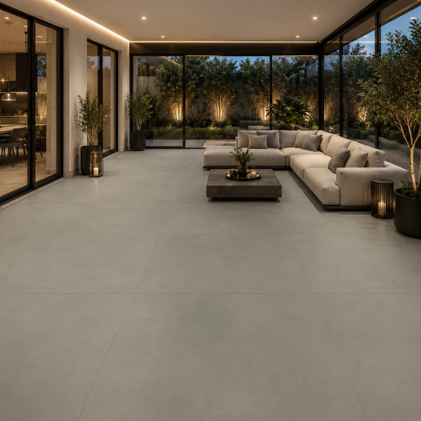 Picture of Floor tile clay, concrete effect, matt, 9mm 120x120