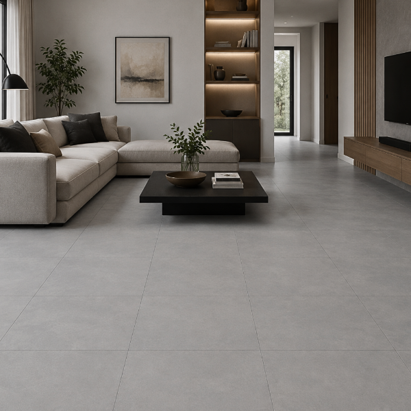 Picture of Floor tile icona grey, stone effect, matt, 60x60