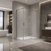 Picture of Rectangular shower enclosure, gun grey profile, 80x120x200 8mm