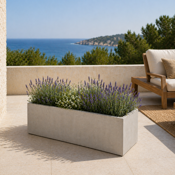 Picture of Vase, box, white, 100x45x45cm