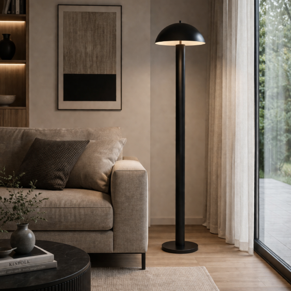 Picture of Floor lamp, mushroom, steel finish:bz(s-016), d60*h152.5cm, socket:e27*2