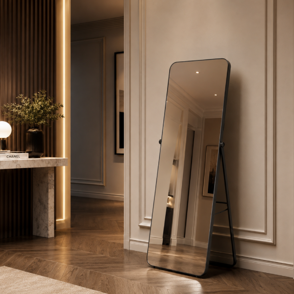 Picture of Floor clear mirror, arca, steel bronze brass, 53x45x157 cm