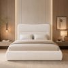 Picture of Bed, etto kind, fabric, cream for (180 cm matress), 200x228x126cm