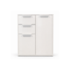 Picture of Chest of drawers, espresso, 2 doors+2 drawers, white glossy, 72X35.3X87(H) cm