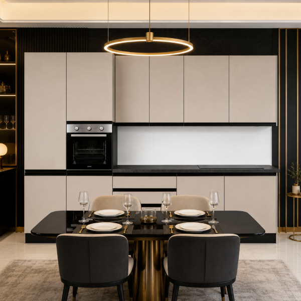 Picture of Kitchen, gio, sx, fango opaco/fango, 330x240cm