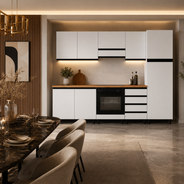 Picture of Kitchen, ronny, dx, cemento perla/anthracite, 255x216cm