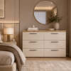 Picture of Chest of drawers, sposami, 6 drawer,  oak, cashmere  140x45x83cm