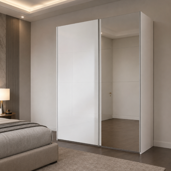 Picture of Wardrobe, systema, with two sliding doors, white, 200x220cm