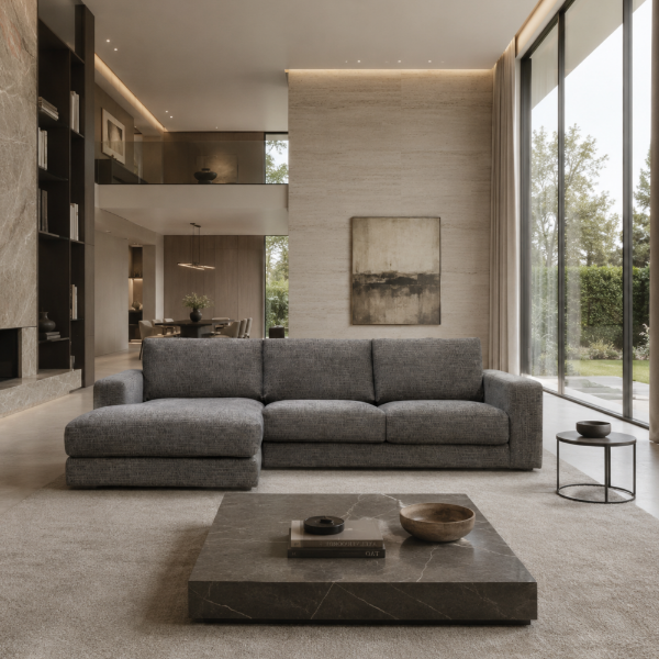 Picture of Left-hand sofa corner, vigo, fabric, cement, 303x172x82cm