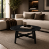 Picture of Coffee table, bento , wood structure, black, dia.85x35cm