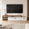 Picture of Tv base, vittoria, 1 door+1 flap, grey/cashmere, 270.5X45X44(H)cm