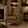 Picture of Armchair, oscar, leather, green, 92x93x96cm 