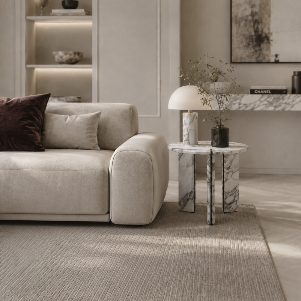 Picture of Small top coffee table, corolla, marble,white ,dia.60x48cm