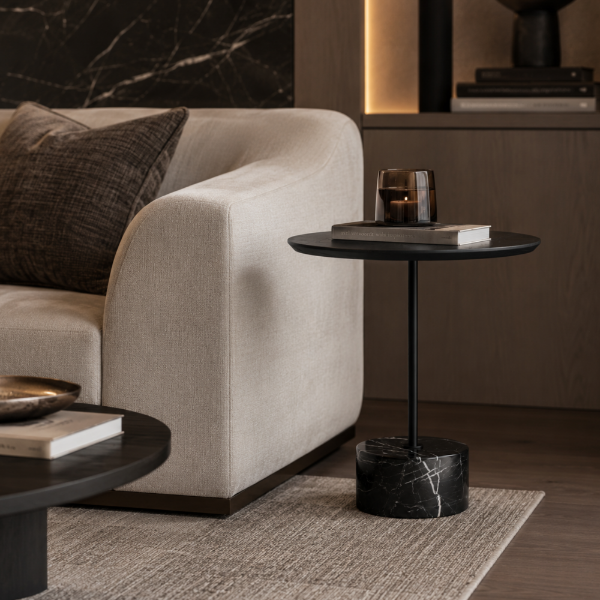 Picture of Coffee table, kai, wood, black, dia.50x45 cm 