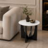 Picture of Coffee table, cross, black base, top marble statuario, dia.55x50cm 