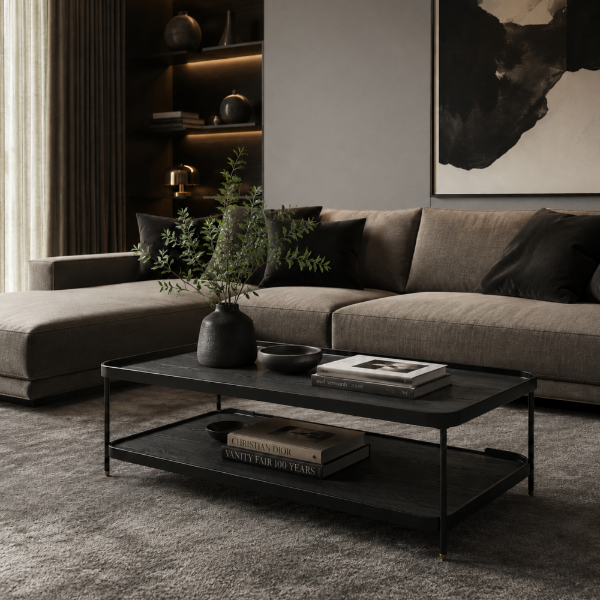 Picture of Coffee table, rey, wood, black, 150x80x44cm 