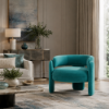 Picture of Armchair, euphoria, velvet turquoise, 86x76x67cm
