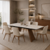 Picture of Dining table, icaro, wood-ceramic, white, 200(250)(300)x100x77(64)h cm