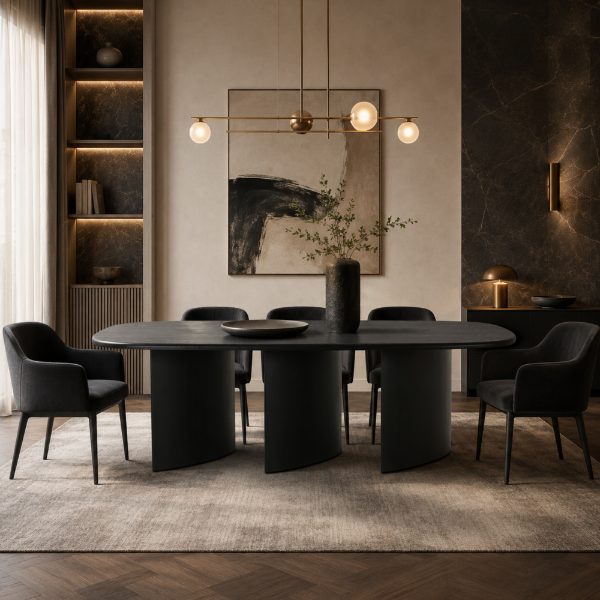 Picture of Dining table, soho, wood, black, 240x110x76cm 