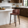 Picture of Bar stool, vela, wood/leather, terra, 52x53x103cm 