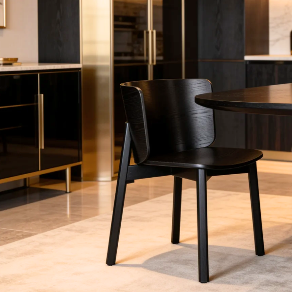 Picture of Dining chair, moka, wood, black, 51x52x77cm 