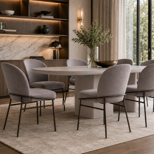 Picture of Dining chair, sophie, velvet grey