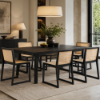 Picture of Dining chair, atelier, wood black matte, cream, 48x52x79cm