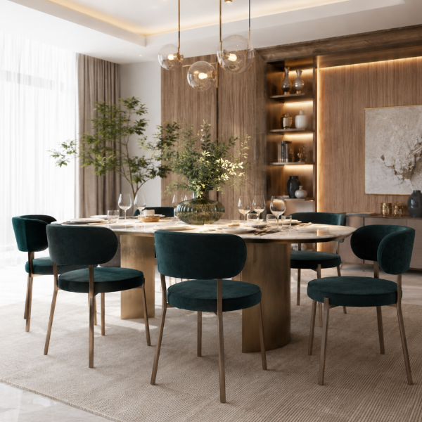 Picture of Dining chair, devon, green, 56x55x79 cm 