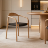 Picture of Dining chair, millie, wood natural, anthracite, 56x51x78cm