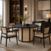 Picture of Dining table, sinclair, wood, black-cream, dia.120x75cm 